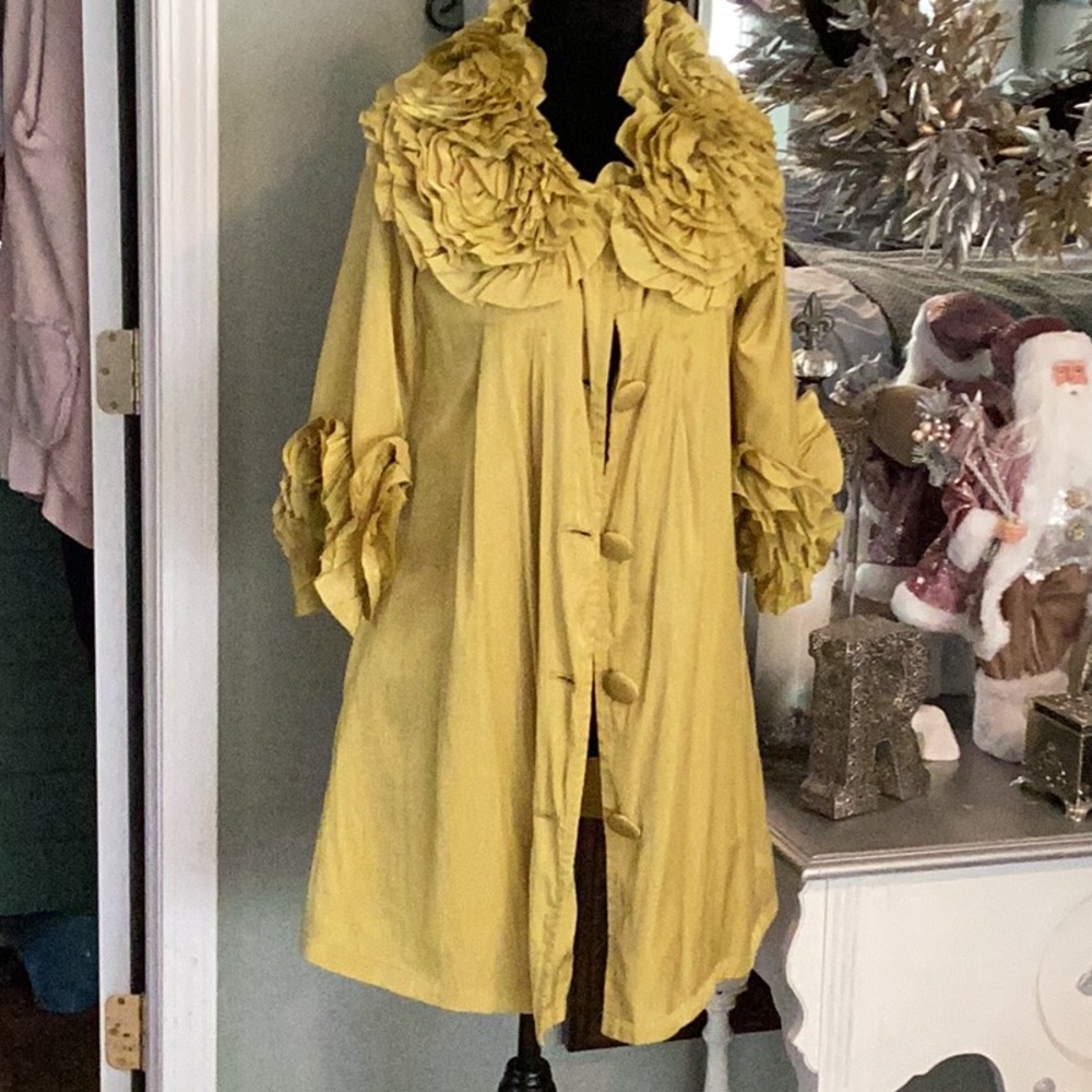 Lime Green Ruffle Jacket - image 1